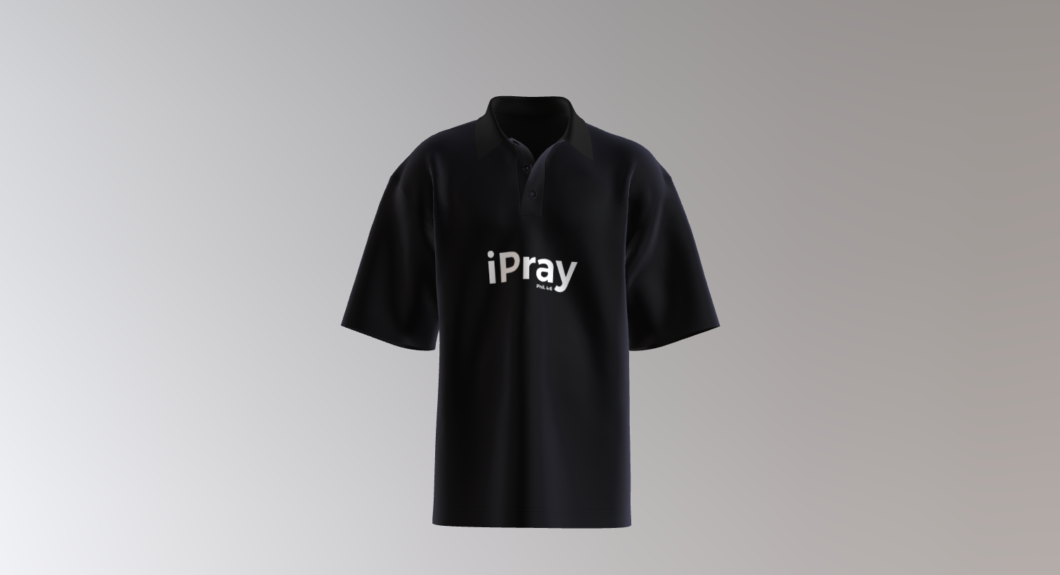 iPray Black Polo