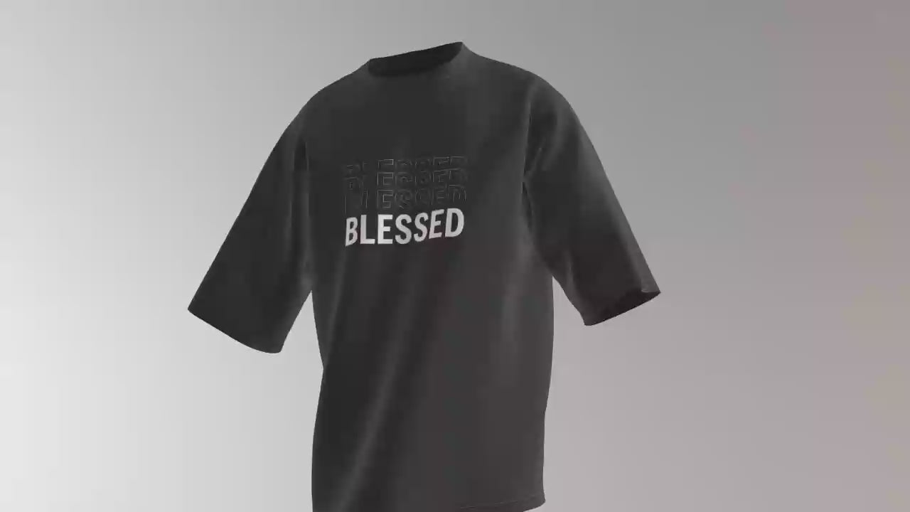 Load video: Oversized Blessed Graphic Tee - Oversized